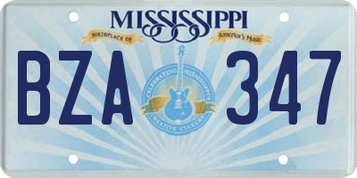 MS license plate BZA347