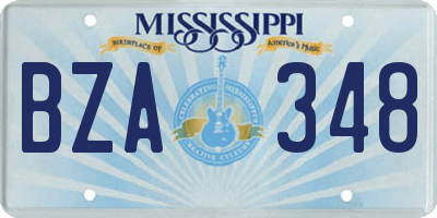 MS license plate BZA348