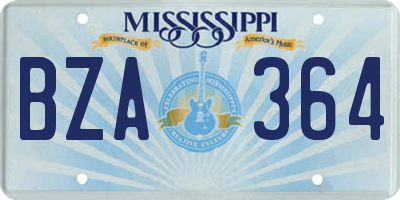 MS license plate BZA364