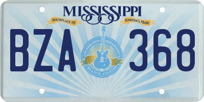 MS license plate BZA368