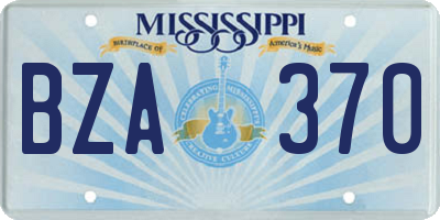 MS license plate BZA370