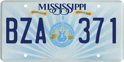 MS license plate BZA371