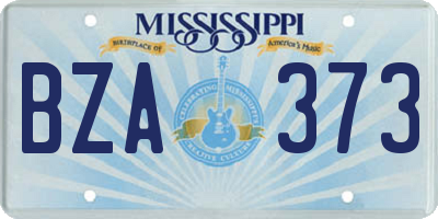 MS license plate BZA373