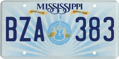 MS license plate BZA383