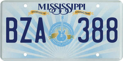 MS license plate BZA388