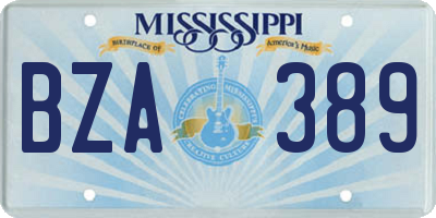 MS license plate BZA389