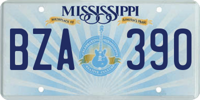 MS license plate BZA390