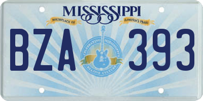 MS license plate BZA393