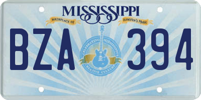 MS license plate BZA394