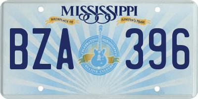 MS license plate BZA396