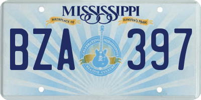 MS license plate BZA397