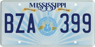 MS license plate BZA399