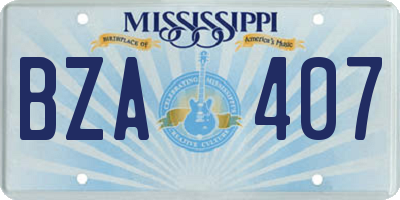 MS license plate BZA407