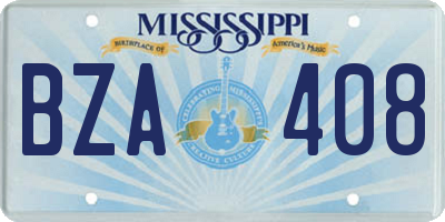 MS license plate BZA408