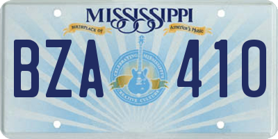MS license plate BZA410