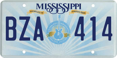 MS license plate BZA414