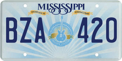 MS license plate BZA420