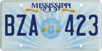 MS license plate BZA423