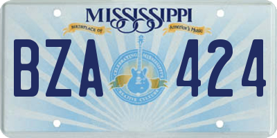 MS license plate BZA424
