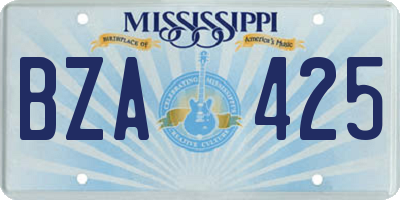MS license plate BZA425