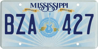 MS license plate BZA427