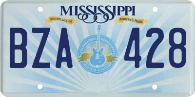 MS license plate BZA428