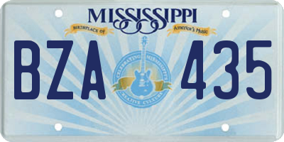 MS license plate BZA435