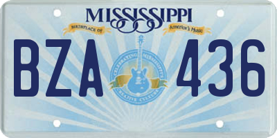 MS license plate BZA436