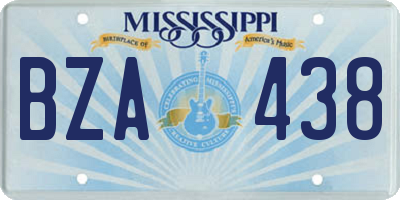MS license plate BZA438