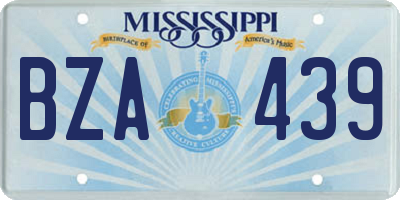 MS license plate BZA439