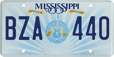 MS license plate BZA440