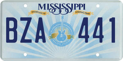 MS license plate BZA441