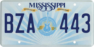 MS license plate BZA443