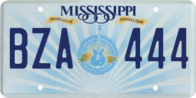 MS license plate BZA444