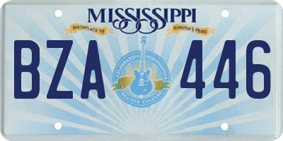 MS license plate BZA446