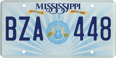 MS license plate BZA448