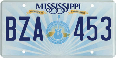 MS license plate BZA453