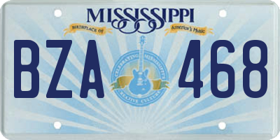 MS license plate BZA468