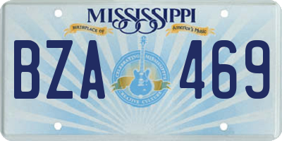 MS license plate BZA469