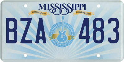 MS license plate BZA483