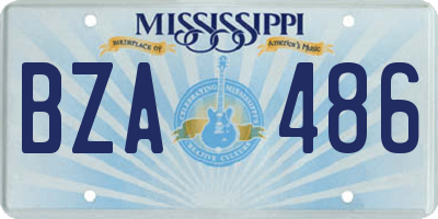 MS license plate BZA486