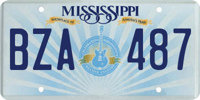 MS license plate BZA487