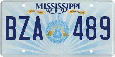MS license plate BZA489