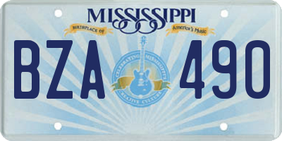 MS license plate BZA490
