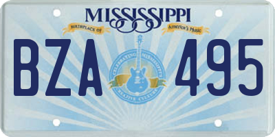 MS license plate BZA495