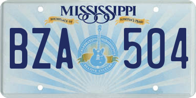 MS license plate BZA504