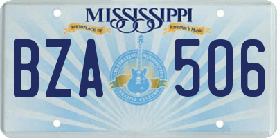 MS license plate BZA506