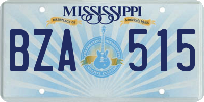 MS license plate BZA515