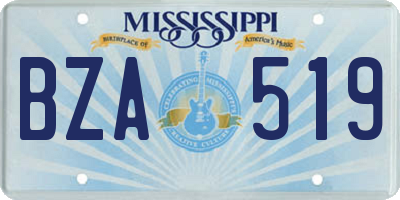 MS license plate BZA519