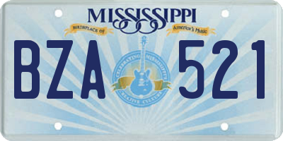 MS license plate BZA521
